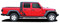 OMEGA SIDES - Jeep Gladiator Side Door Star Vinyl Graphics Body Decal Stripe Kit for 2020-2023 Models (M-PDS-6693)