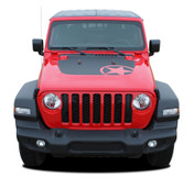 OMEGA HOOD : Jeep Gladiator Hood Decals with Star Vinyl Graphics Stripe Kit for 2020-2023 Models (M-PDS-6697)