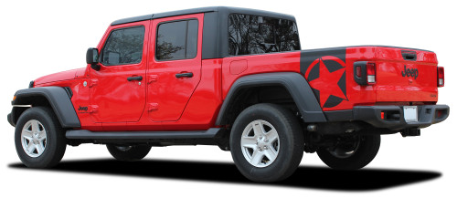 BOOTSTRAP : Jeep Gladiator Side Body Star Vinyl Graphics Decal Stripe Kit for 2020-2023 Models (M-PDS-6715)