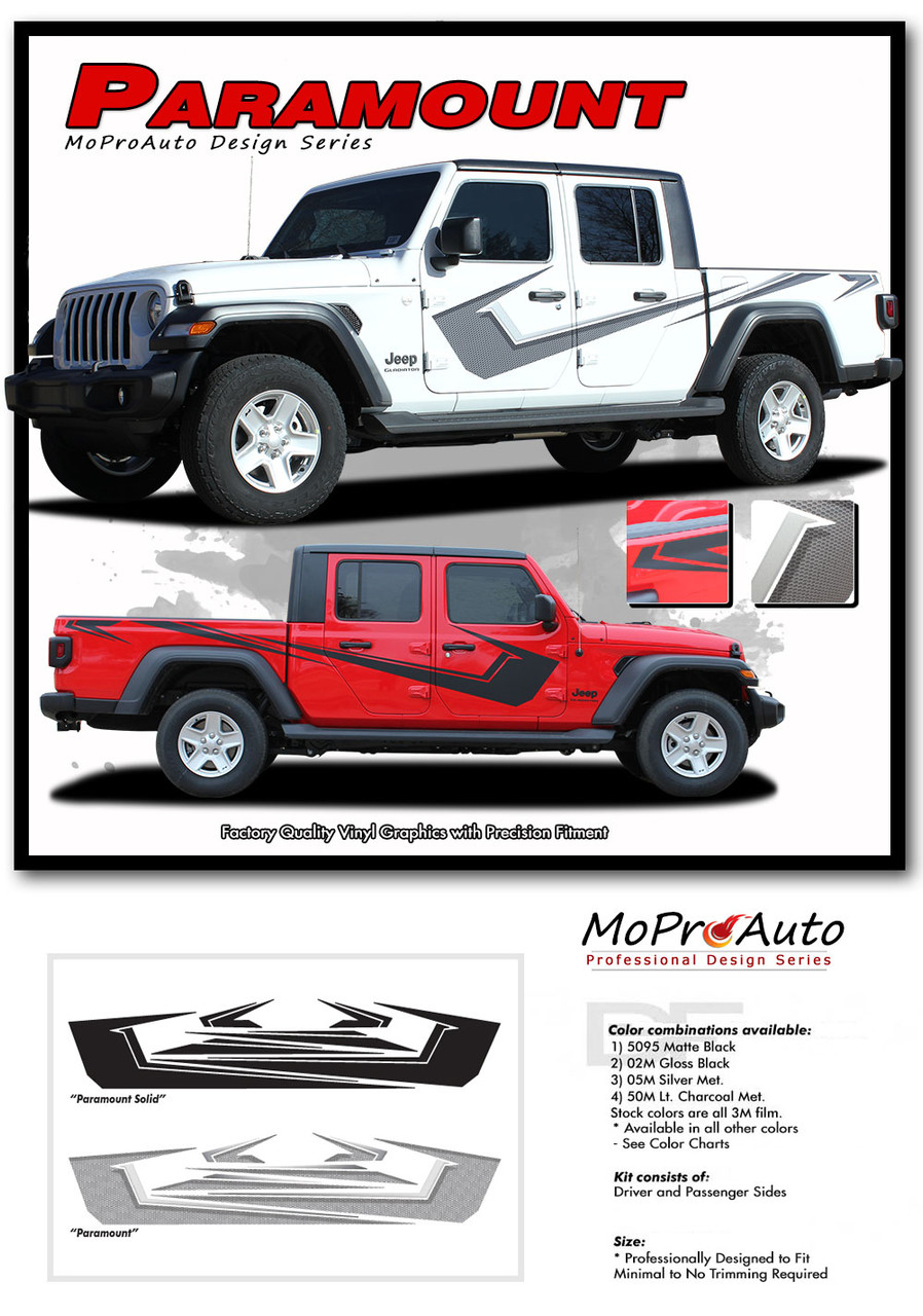 PARAMOUNT SOLID : Jeep Gladiator Side Body Vinyl Graphics Decal Stripe