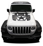 JOURNEY : Jeep Gladiator Hood Decals with Star Vinyl Graphics Stripe Kit for 2020-2021 Models (M-PDS-6716)