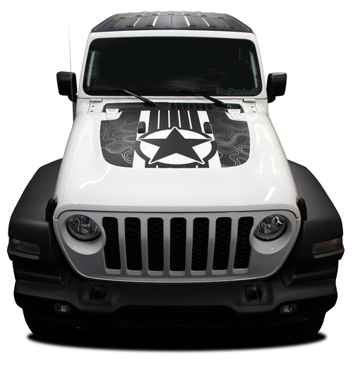 JOURNEY - Jeep Gladiator Hood Decals with Star Vinyl Graphics Stripe Kit for 2020-2026 Models (M-PDS-6716)