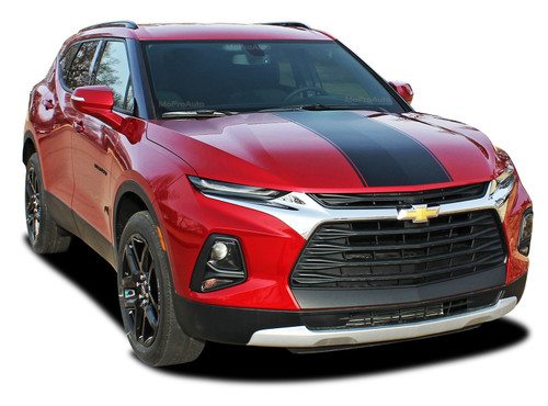 HOT STREAK - 2019-2026 Chevy Blazer Hood Stripes and Front Fascia Blackout Decal Vinyl Graphics Kit (M-PDS-6814)