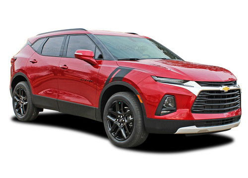 TORCH - 2019-2026 Chevy Blazer Fender Stripes Hood Double Bar Decals Accent Vinyl Graphics Kit (M-PDS-6818)