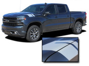 HASHMARK 1500 : Chevy Silverado Fender to Hood Stripes Double Bar Hash Mark Decals Vinyl Graphic Kit fits 2019 2020 2021 2022 (M-PDS-6880)