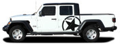 ALPHA STAR SIDES : Jeep Gladiator Side Body Star Vinyl Graphics Decal Stripe Kit for 2020-2023 Models (M-PDS-7009)