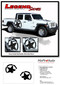 LEGEND STAR SIDES : Jeep Gladiator Side Body Distressed Star Vinyl Graphics Decal Stripe Kit for 2020-2024 Models - Details
