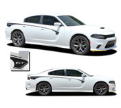 RILED : Dodge Charger Body Stripes Side Door Decals Vinyl Graphics fits 2015-2022 (M-PDS-7144)