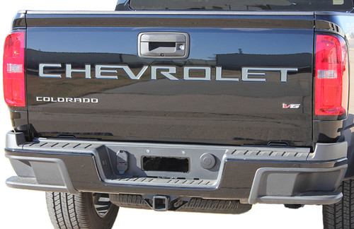 TAILGATE TEXT : 2021 2022 2023 2024 Chevy Colorado Rear Tailgate Letter Decals Text Accent Vinyl Graphic Kit (M-PDS-7367)