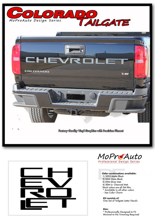 TAILGATE TEXT 2021 Chevy Colorado Rear Tailgate Letter Decals Text
