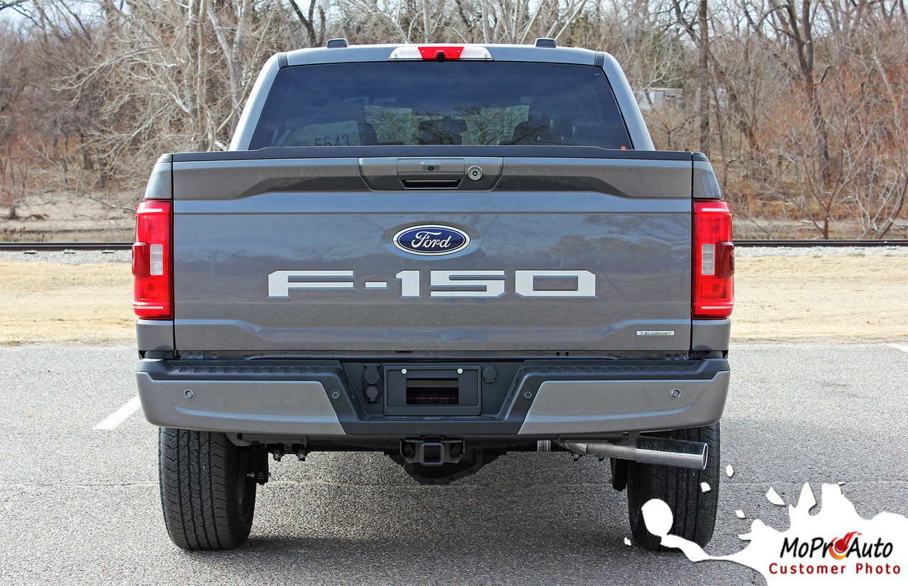 2021 Ford F-150 Rear Tailgate Text Decals Letter Stripes Vinyl Graphics and Decals Kit - MoProAuto Pro Design Series