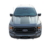 F-150 SWAY HOOD : 2021 2022 Ford F-150 Hood Decal Center Vinyl Graphic with Optional Hood Spike Stripes (M-PDS-7473)