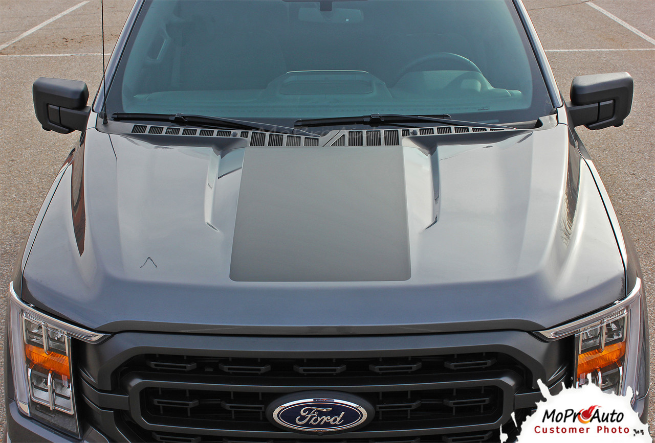 2021 Ford F-150 Hood Decal Center Vinyl Graphic with Optional Hood Spike Stripes