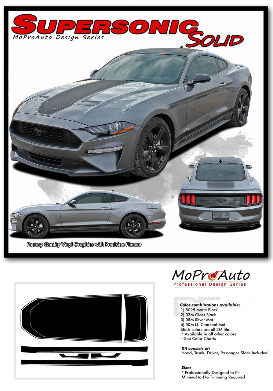 2018 SUPERSONIC MACH 1 OEM Style Racing Stripes for Ford Mustang - MoProAuto Pro Design Series Vinyl Graphics, Stripes and Decals Kit
