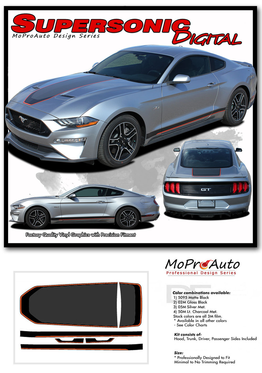 SUPERSONIC MACH 1 OEM Style Racing Stripes for Ford Mustang - MoProAuto Pro Design Series Vinyl Graphics, Stripes and Decals Kit