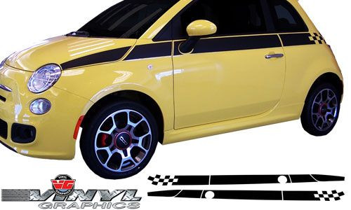 2012-2014 Fiat 500 Upper Checkered Stripe