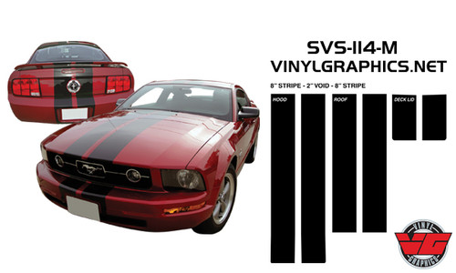 05-09 Mustang Dual Rounded Rally Stripes