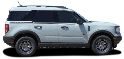 LINEAR : Ford Bronco Sport Side Door Stripes Vinyl Graphics Decals Kit for 2021 2022 2023 (M-PDS-7616)