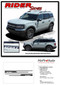 RIDER - Ford Bronco Sport Side Body Door Stripes Vinyl Graphics Decals Kit for 2021, 2022, 2023, 2024, 2025, 2026 - Details