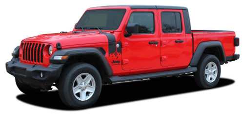 CASCADE - Jeep Gladiator Side Body Mountain Vinyl Graphics Decal Stripe Kit for 2020-2026 Models (M-PDS-7700)