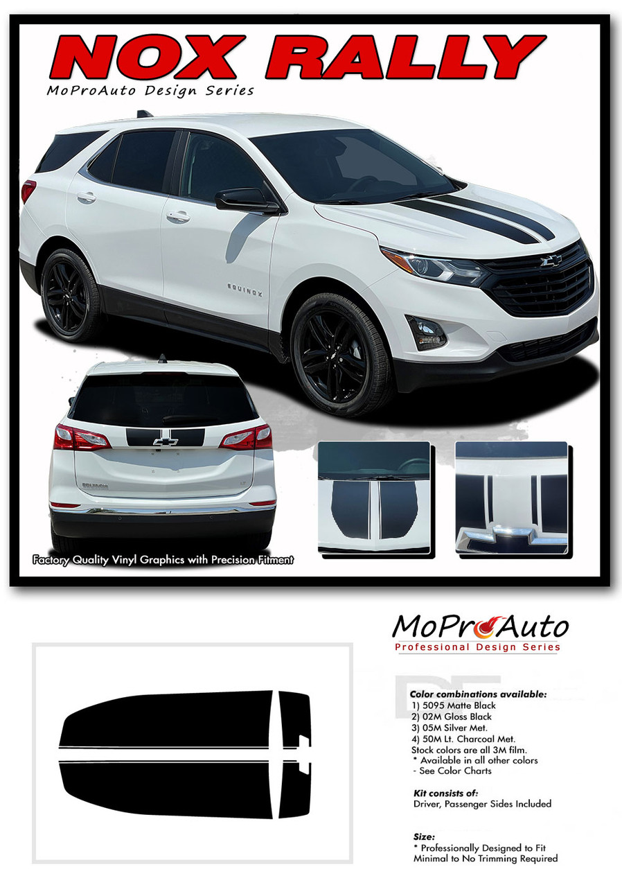 NOX RALLY, Chevy Equinox Racing Stripes, Chevy Equinox Hood Decals, Chevy Equinox Vinyl Graphic Kits By MoProAuto Pro Design Series