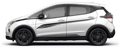 PIVOT : Universal Versatile Style Side Body Vinyl Graphics Door Stripes Decals Shown on Chevy Bolt (M-PDS-8121-BOLT)