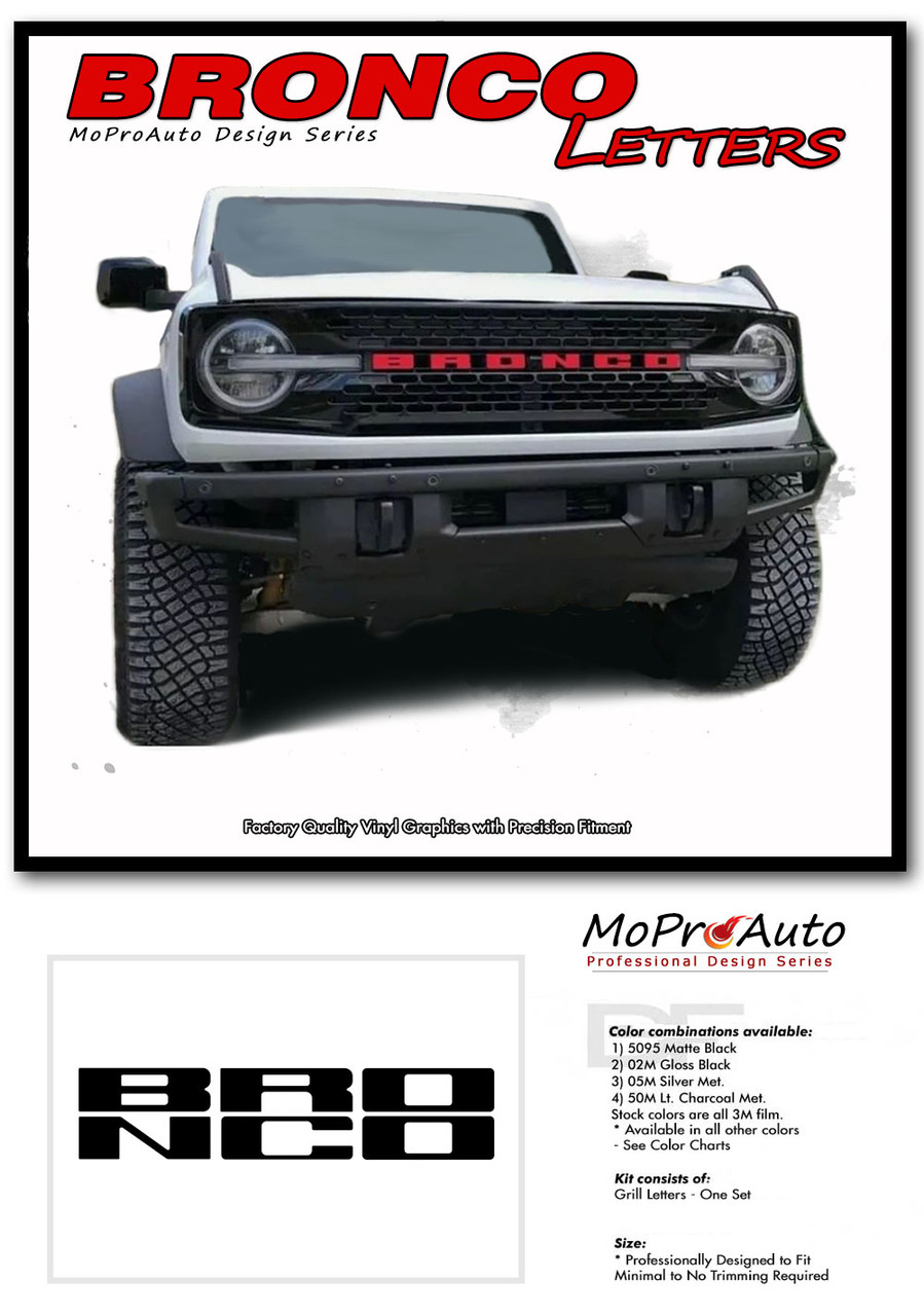 2021 2022 Ford Bronco LETTERS Vinyl Graphics and Decals Kit - MoProAuto Pro Design Series
