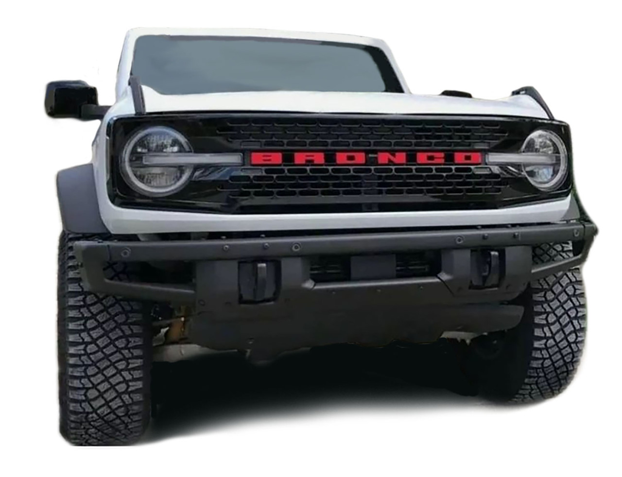 Bronco (Full Size) Grill Letters : Ford Bronco Front Grill Name Text Decals Stripes Vinyl Graphics for 2021 2022 2023 2024