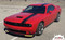 Dodge Challenger CRUSH : Offset Racing Stripes Vinyl Graphic Hood Roof Trunk Decals fits 2015-2023 (M-PDS-8786)