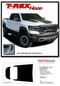 T-REX HOOD : 2019 2020 2021 2022 2023 2024 Dodge Ram Rebel TRX Hood Decals Vinyl Graphic Stripe Kit - Details