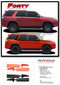 FORTY STROBE : Toyota 4Runner Body Stripes TRD Sport Pro Upper Body Hockey Side Vinyl Graphic Decal Kit fits 2010-2024 (M-PDS-8959)