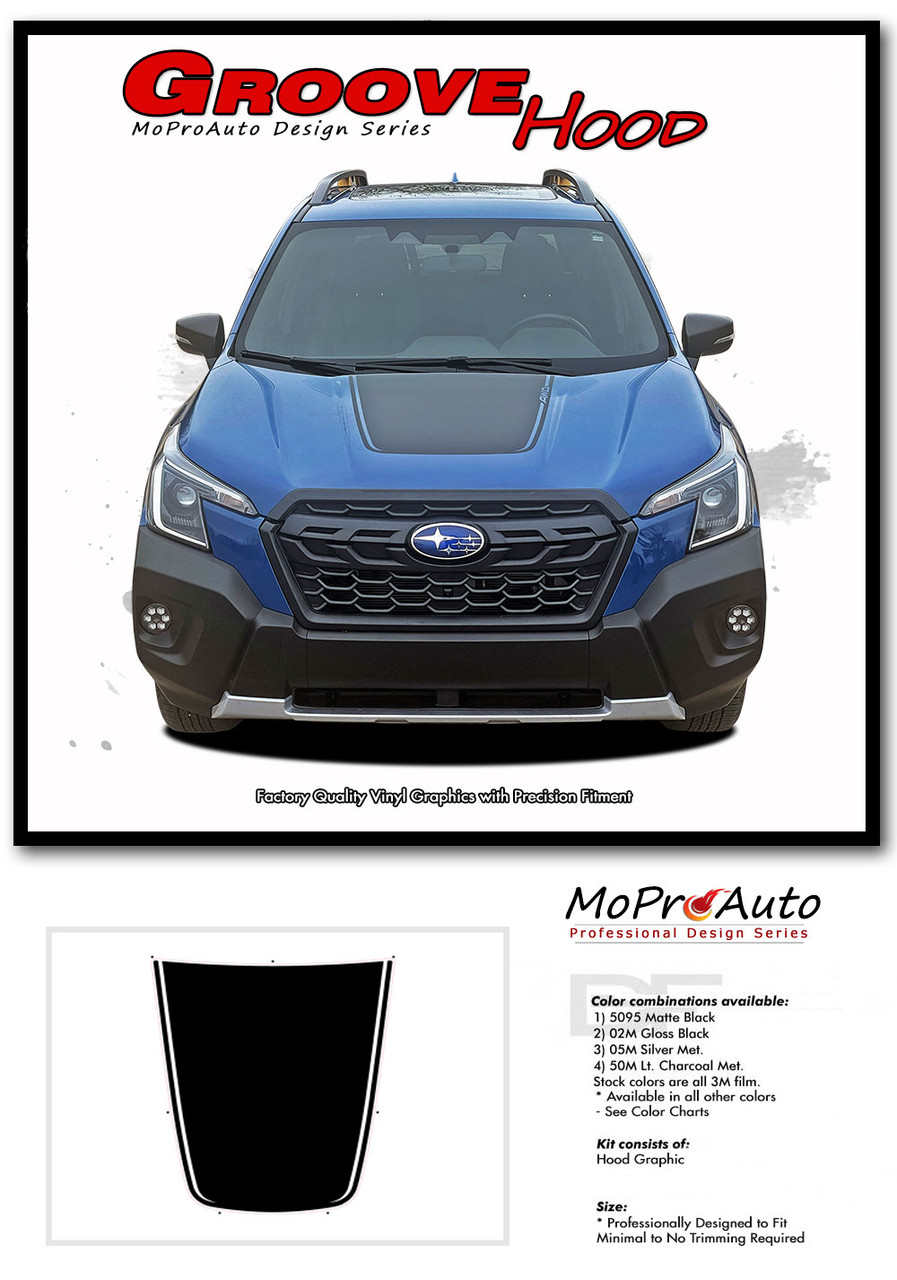 2019 2020 2021 2022 2023 2024 GROOVE HOOD : Subaru Forester - MoProAuto Pro Design Series Vinyl Graphics, Stripes and Decals Kit