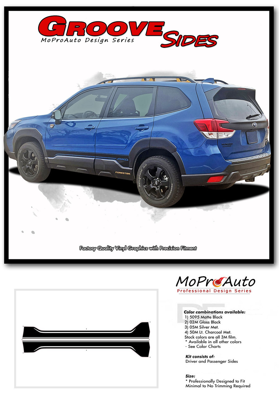 2019 2020 2021 2022 2023 2024 GROOVE SIDES : Subaru Forester - MoProAuto Pro Design Series Vinyl Graphics, Stripes and Decals Kit