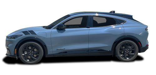 BREAKER ARC - Ford Mustang Mach-E Hood Hash Marks Decal Double Bar Racing Stripes Mach E Style Rally Vinyl Graphics Kit fits 2021, 2022, 2023, 2024, 2025, 2026 (M-PDS-9020)