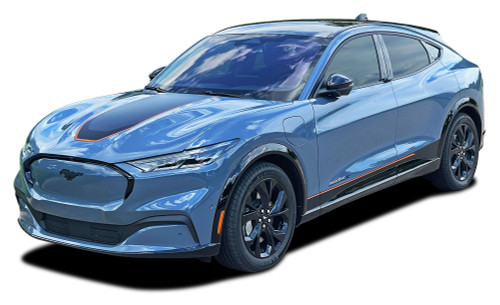MACH SONIC DIGITAL - Ford Mustang Mach-E Hood Stripes Mach E Style Trunk and Side Rocker Rally Decals Vinyl Graphics Kit fits 2021, 2022, 2023, 2024, 2025, 2026 (M-PDS-9010)