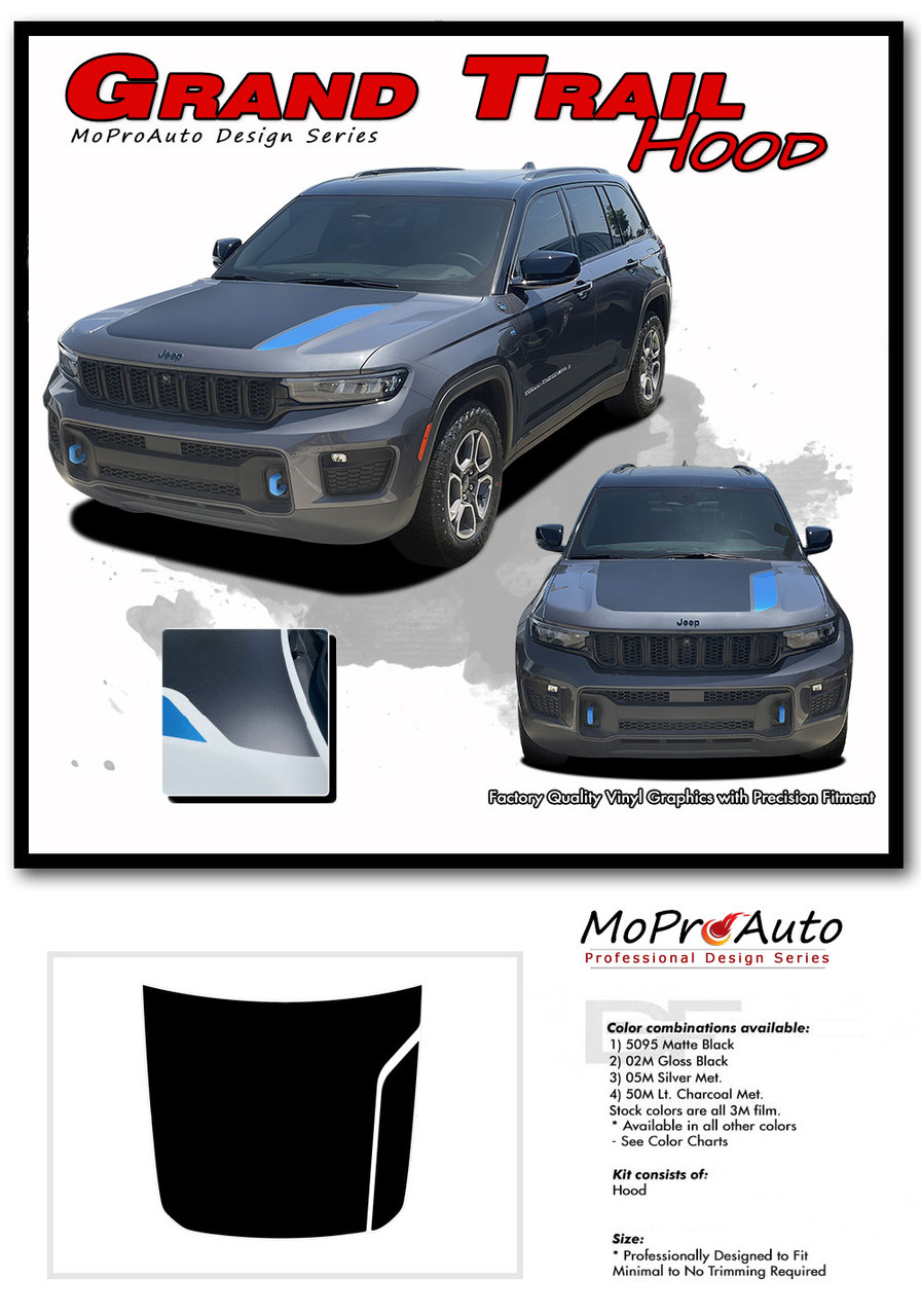 2021 2022 2023 2024 GRAND TRAIL HOOD Jeep Grand Cherokee Hood Graphic - MoProAuto Pro Design Series Vinyl Graphics, Stripes and Decals Kit