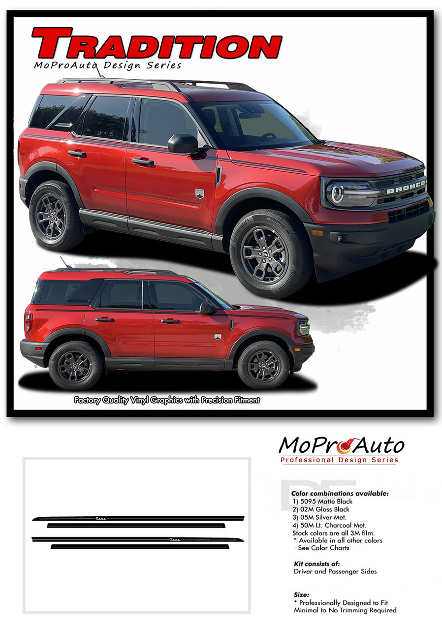 2021 2022 2023 2024 Ford Bronco TRADITIONS Vinyl Graphics and Decals Kit - MoProAuto Pro Design Series