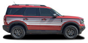 SUNSETTER MONO : Ford Bronco Sport Side Body Door Vinyl Graphics with Hood Stripes Decals Kit for 2021 2022 2023 (M-PDS-9126-02)