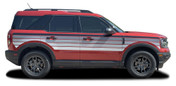 SUNSETTER MONO - Ford Bronco Sport Side Body Door Vinyl Graphics with Hood Stripes Decals Kit for 2021-2026 (M-PDS-9126-02)