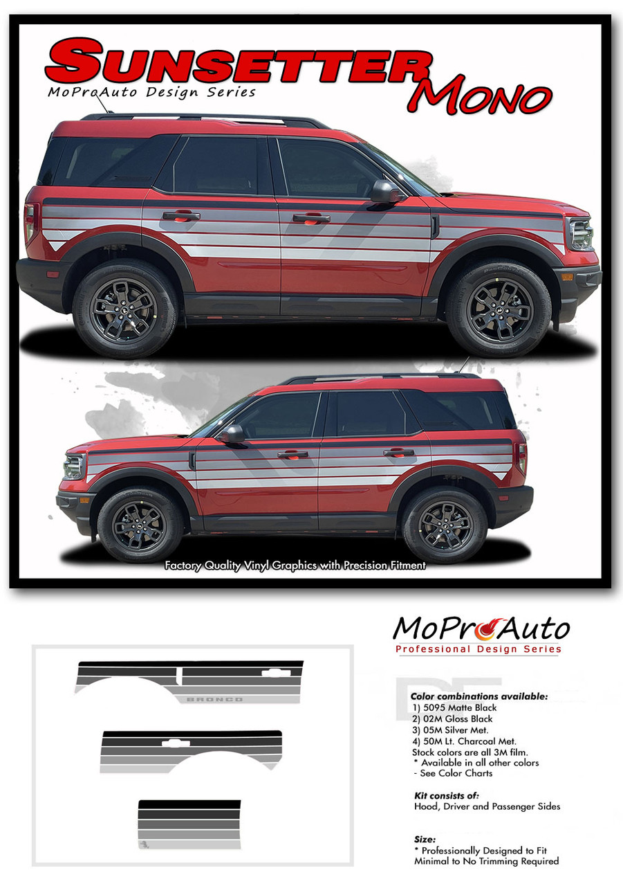 2021 2022 2023 2024 Ford Bronco SUNSETTERS Vinyl Graphics and Decals Kit - MoProAuto Pro Design Series
