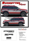 SUNSETTER MONO : Ford Bronco Sport Side Body Door Vinyl Graphics with Hood Stripes Decals Kit for 2021 2022 2023 2024 (M-PDS-9126-02)