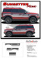 SUNSETTER MONO - Ford Bronco Sport Side Body Door Vinyl Graphics with Hood Stripes Decals Kit for 2021, 2022, 2023, 2024, 2025, 2026 (M-PDS-9126-02)