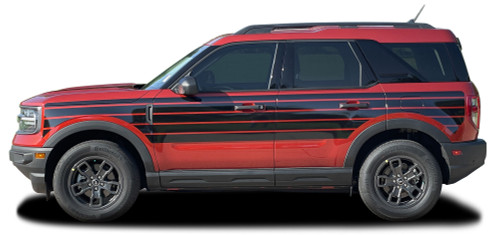 SUNSETTER SOLID - Ford Bronco Sport Side Body Door Vinyl Graphics with Hood Stripes Decals Kit for 2021-2026 (M-PDS-9130)