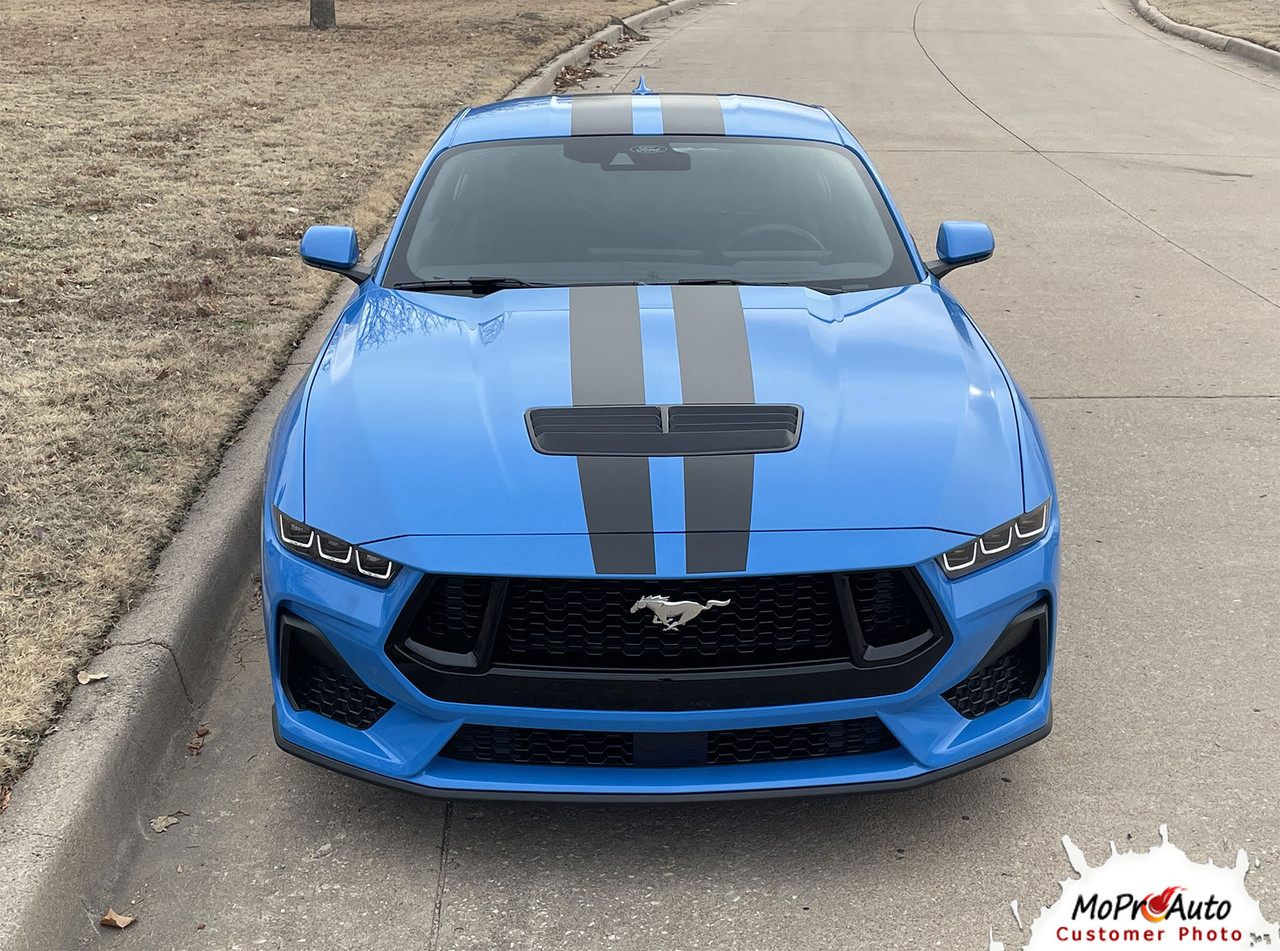 2024 2025 Mustang PREMIUM GT RALLY SOLID COLOR OEM Style Racing Stripes for Ford Mustang GT - MoProAuto Pro Design Series Vinyl Graphics, Stripes and Decals Kit