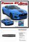 PREMIUM GT RALLY - REDLINE : 2024 2025 Ford Mustang GT Racing Stripes Rally Hood Decals Vinyl Graphics Kit - Details