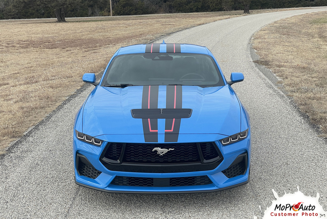 2024 2025 Mustang PREMIUM GT RALLY REDLINE OEM Style Racing Stripes for Ford Mustang GT - MoProAuto Pro Design Series Vinyl Graphics, Stripes and Decals Kit