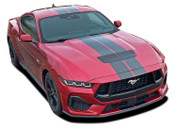 PERFORMANCE GT RALLY : 2024 Ford Mustang GT Racing Stripes Rally Hood Bumper to Bumper Decals Vinyl Graphics Kit (M-PDS-9359)