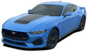 VAST HOOD : 2024 Ford Mustang GT and Ecoboost Hood Decals Blackout Stripe Vinyl Graphics Kit (M-PDS-9316)