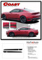 COAST : 2024 Ford Mustang GT and Ecoboost Rocker Panel Side Door Stripes Vinyl Graphics Kit - Details