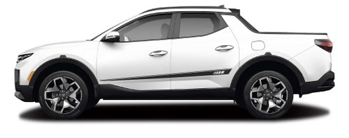 BROW - Universal Versatile Style Side Body Vinyl Graphics Door Stripes Decals Shown on Hyundai Santa Cruz